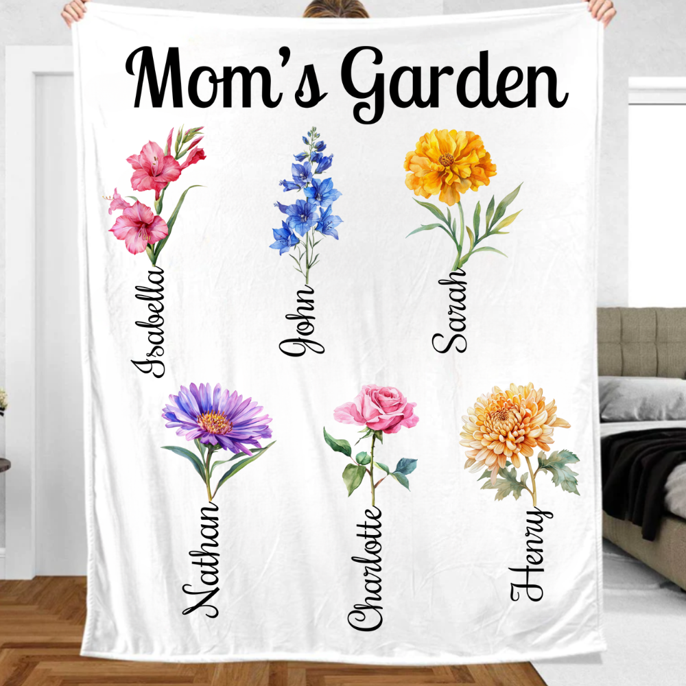 Personalized Birth Flower Blanket