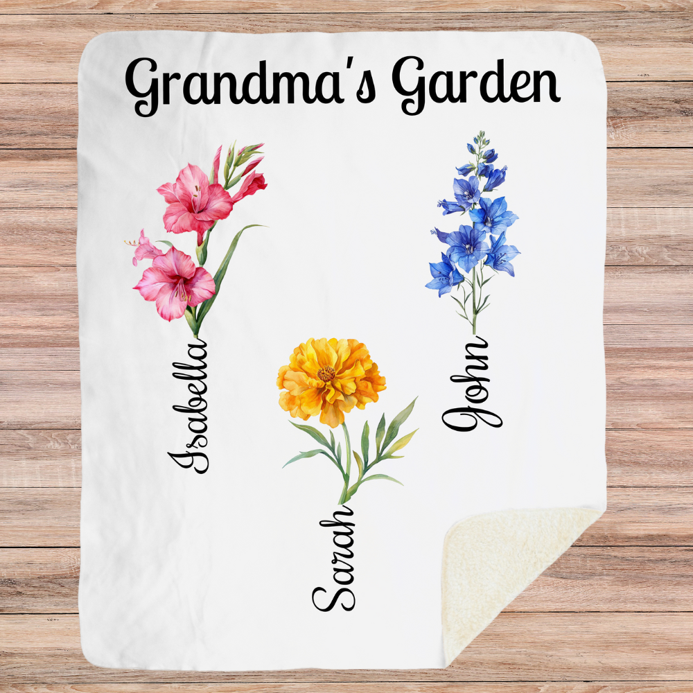 Personalized Birth Flower Blanket