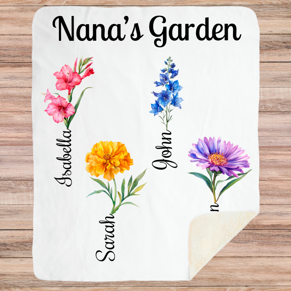 Personalized Birth Flower Blanket