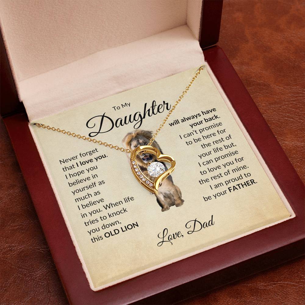 To My Daughter, Love Dad | Lion | Forever Love Necklace