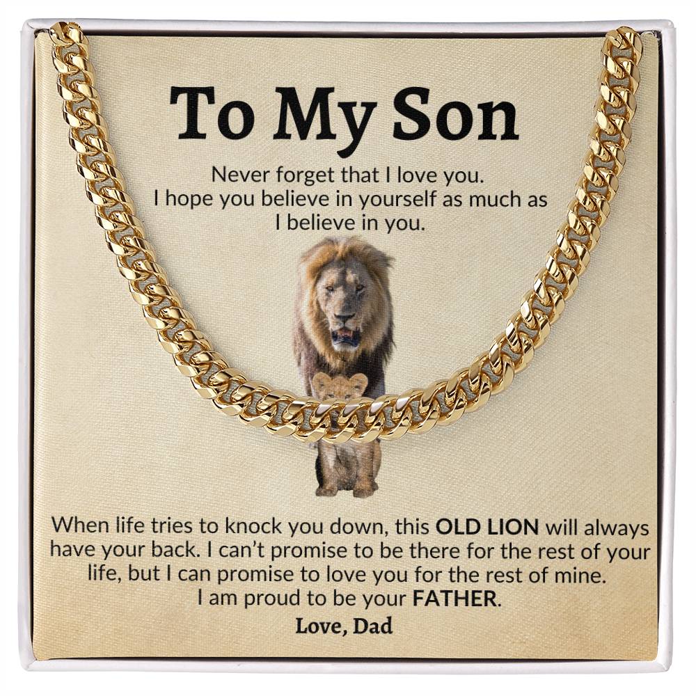 To My Son, 'This Old Lion' | Cuban Link Chain