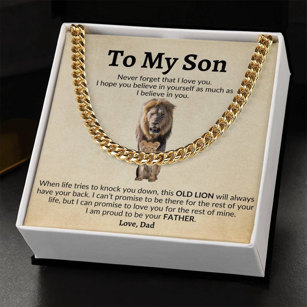 To My Son, 'This Old Lion' | Cuban Link Chain