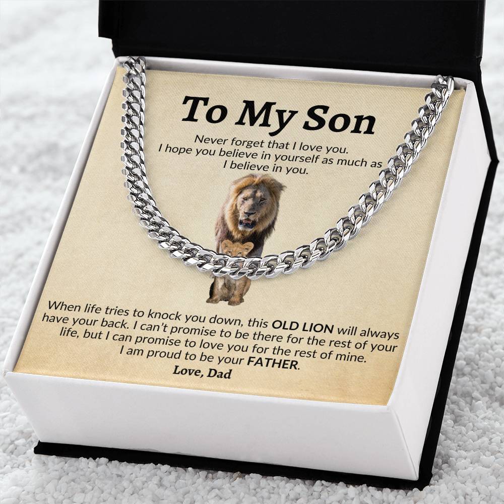 To My Son, 'This Old Lion' | Cuban Link Chain