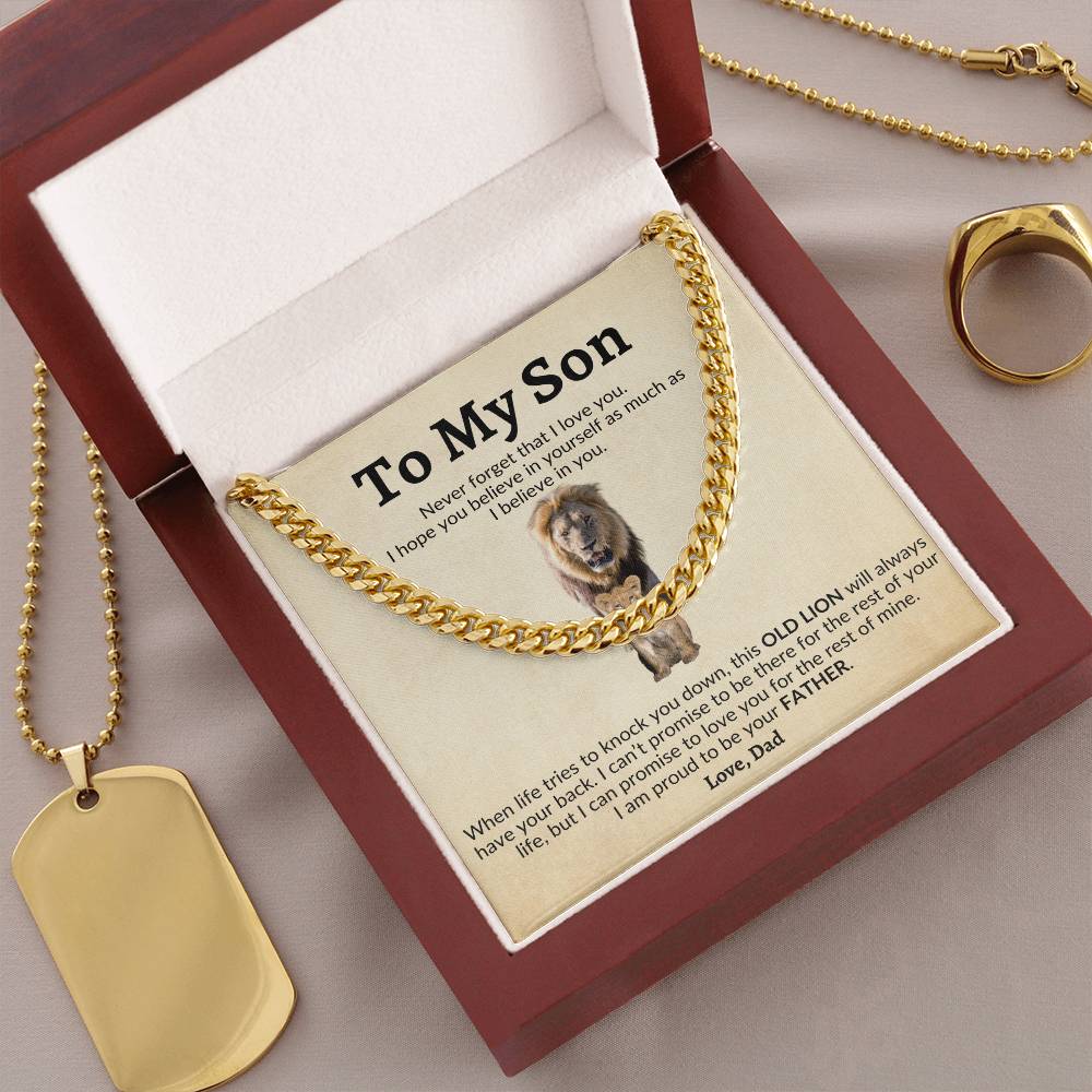 To My Son, 'This Old Lion' | Cuban Link Chain