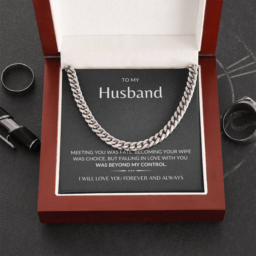 To My Husband, 'Meeting You Was Fate' | Cuban Link Chain