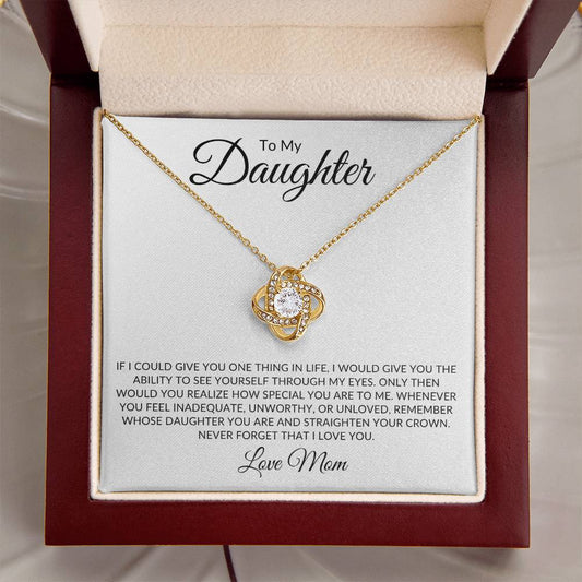 To My Daughter, From Mom | Love Knot Necklace