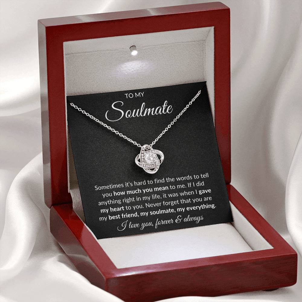 To My Soulmate, 'Bestfriend, Soulmate, Everything' | Love Knot Necklace