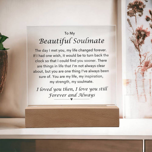 To My Beautiful Soulmate | Square Acrylic Plaque