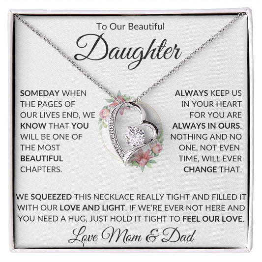 To Our Beautiful Daughter, Love Mom & Dad | Forever Love Necklace