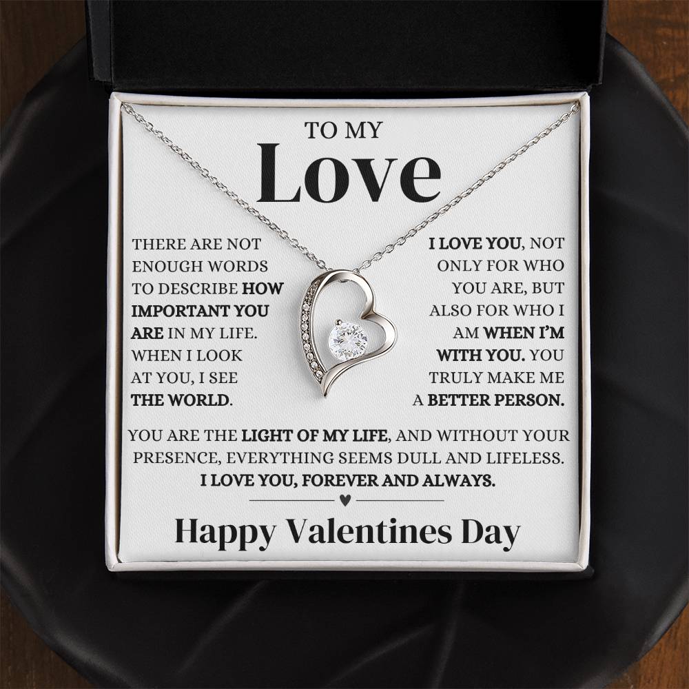 To My Love | Happy Valentines Day | Forever Love Necklace