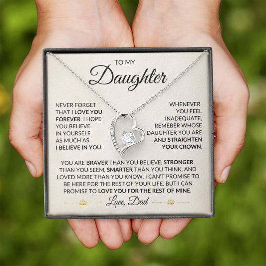 To My Daughter, Love Dad | 'Never Forget That I Love You' | Forever Love Necklace