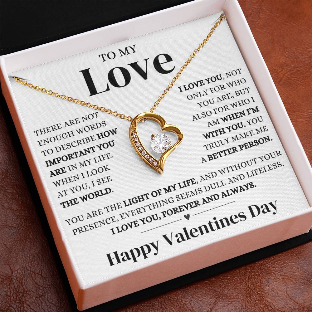 To My Love | Happy Valentines Day | Forever Love Necklace