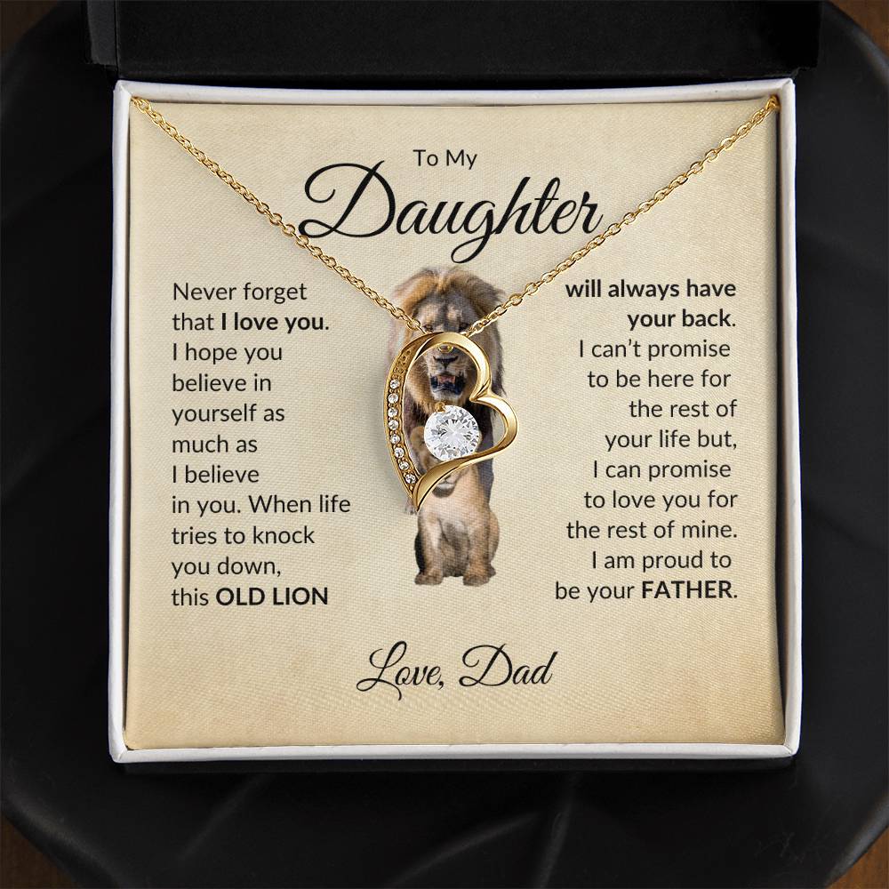 To My Daughter, Love Dad | Lion | Forever Love Necklace