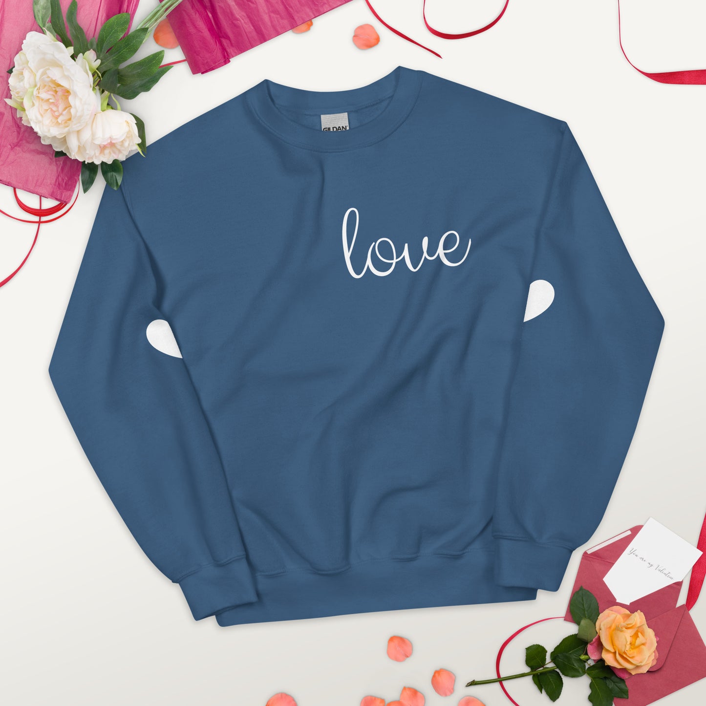 Love Sweatshirt With Heart Elbow Patches