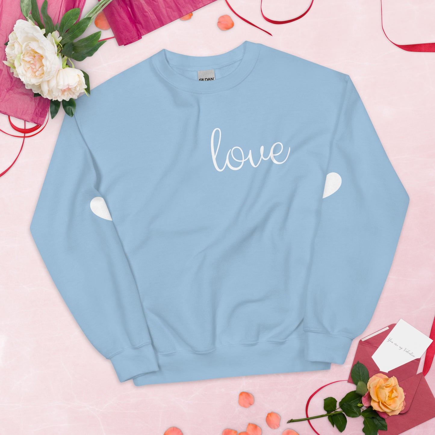 Love Sweatshirt With Heart Elbow Patches