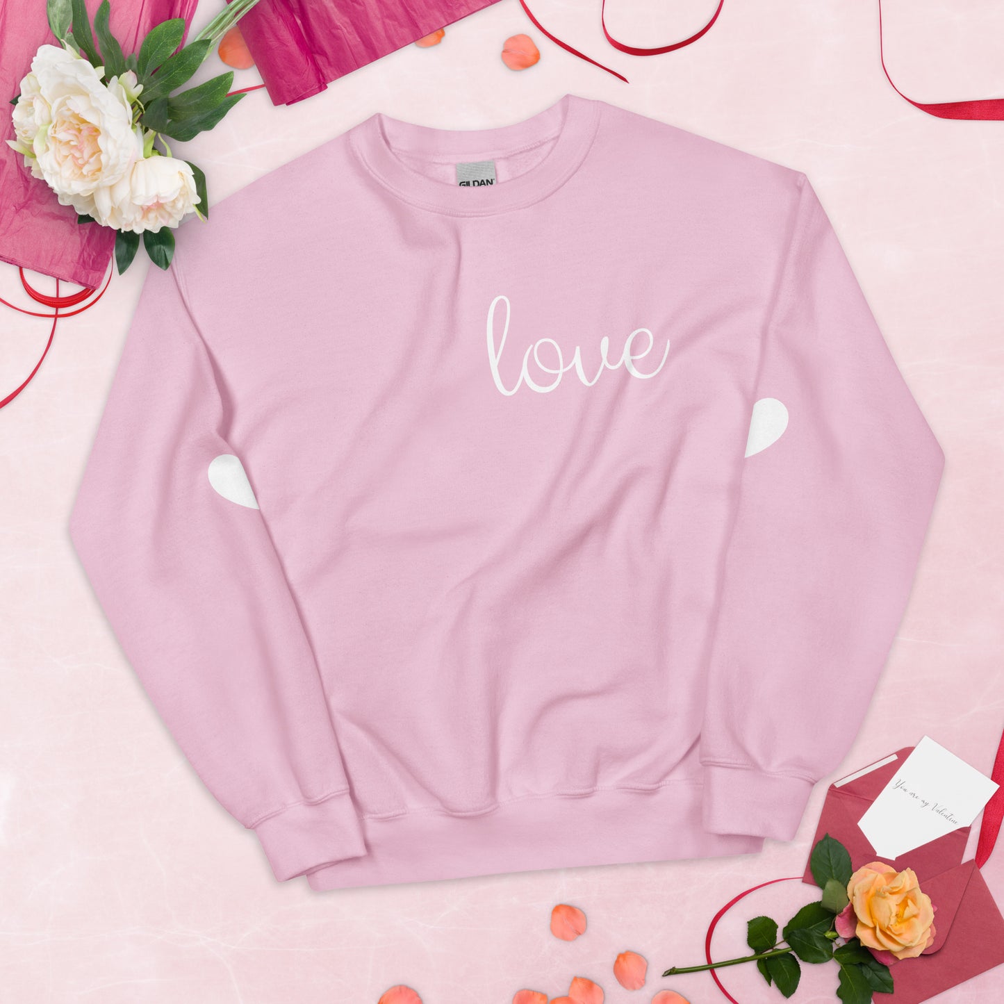 Love Sweatshirt With Heart Elbow Patches