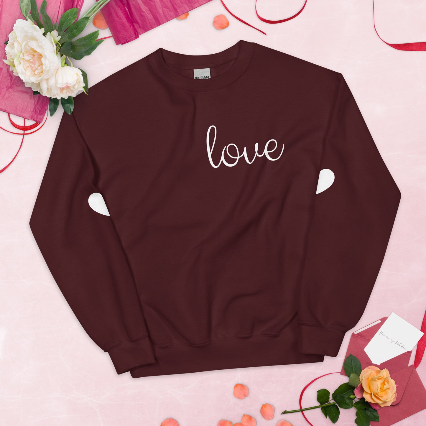 Love Sweatshirt With Heart Elbow Patches