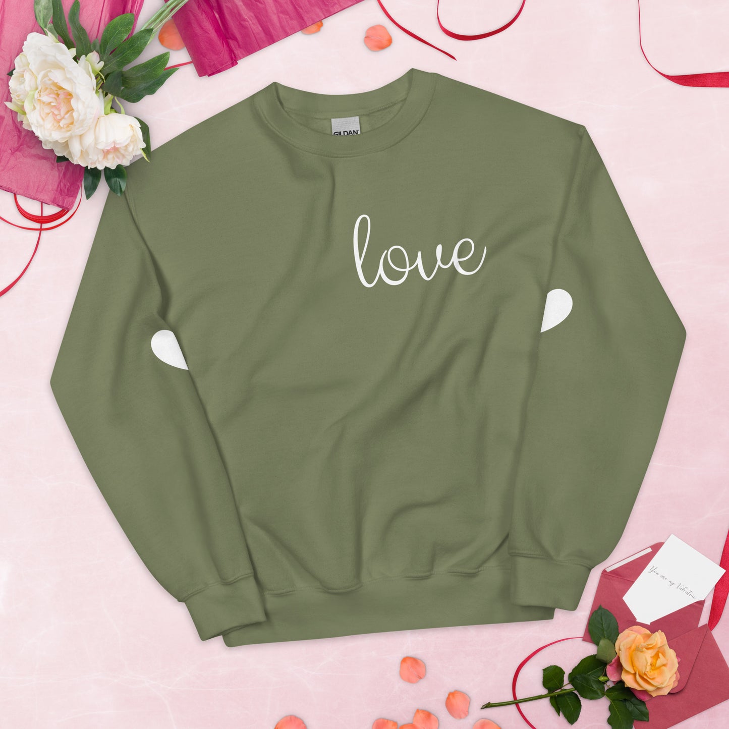 Love Sweatshirt With Heart Elbow Patches