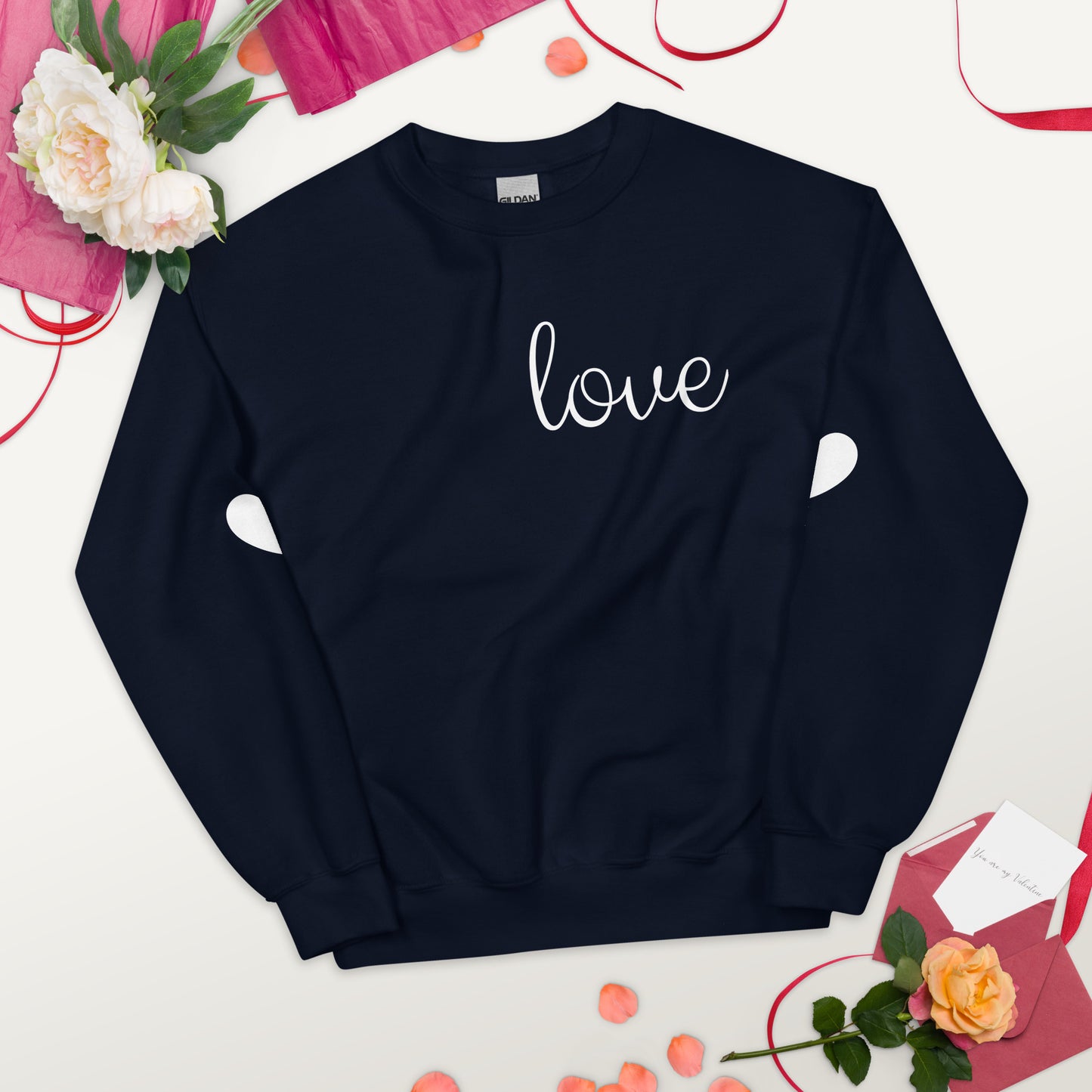 Love Sweatshirt With Heart Elbow Patches