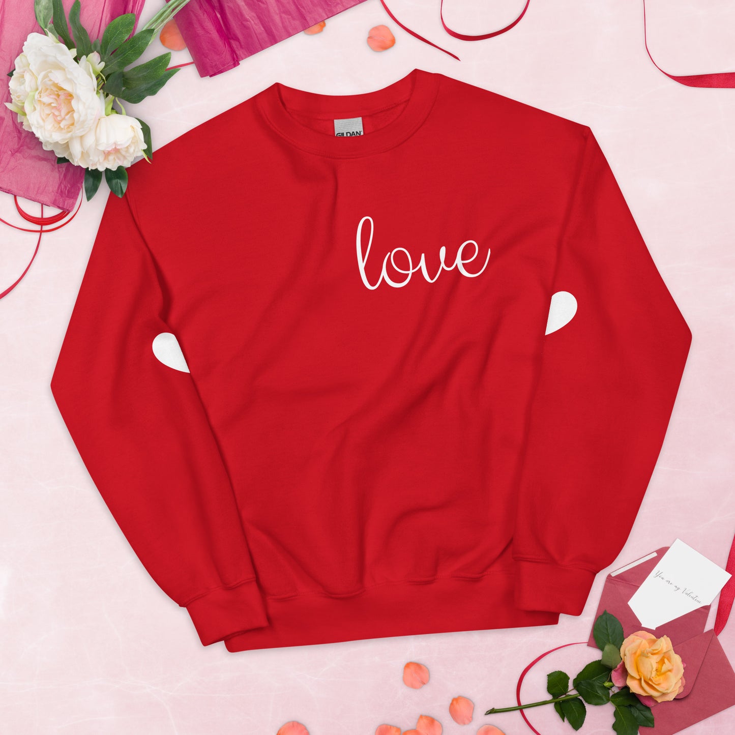 Love Sweatshirt With Heart Elbow Patches