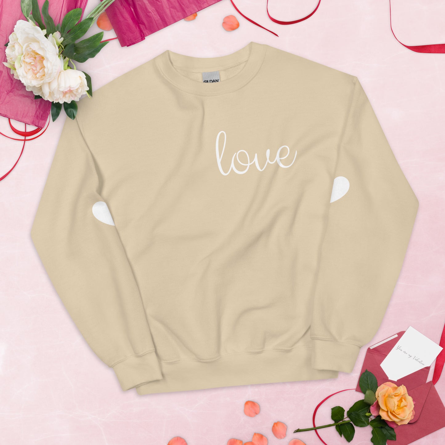 Love Sweatshirt With Heart Elbow Patches